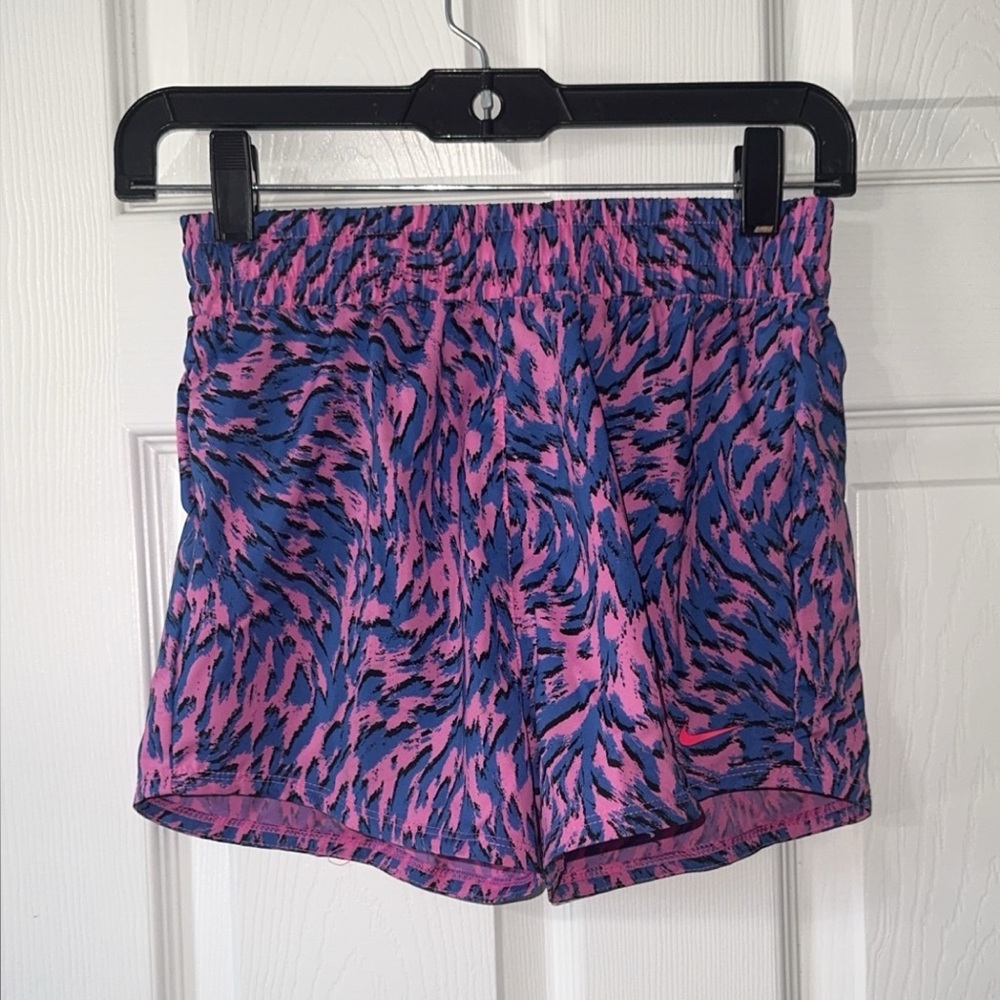Nike Kids Pink and Blue Patterned Shorts